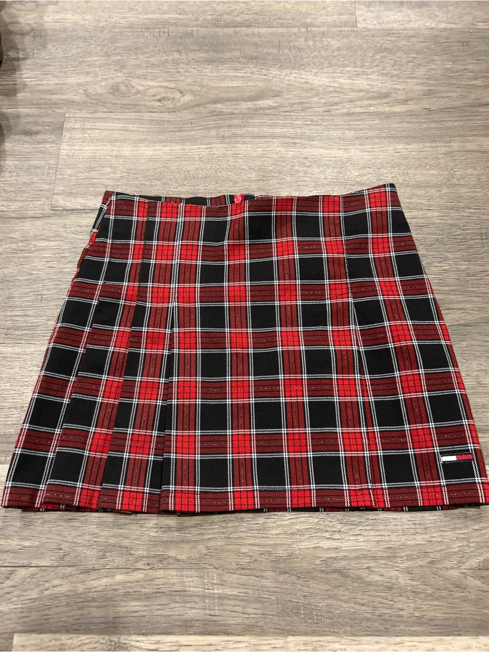 Tommy Hilfiger Red and Black Plaid Mini Skirt